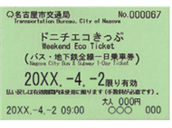 紙券の大人用ドニチエコきっぷの画像