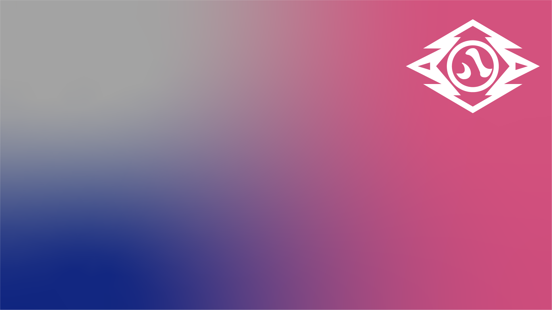 バーチャル背景の見本画像。冬をイメージ。グレー・ピンク・ネイビーのグラデーションと交通局マーク。