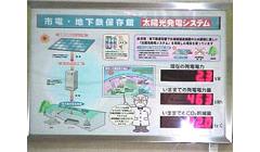 太陽光発電のパネル展示の写真